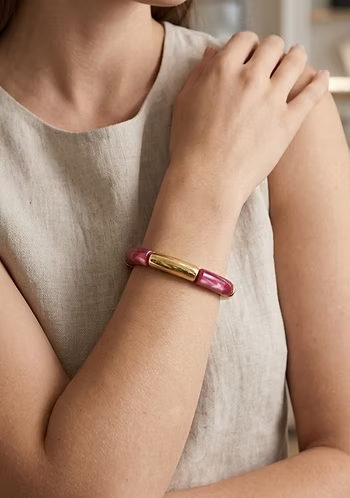 Thick Cherry Gold Acrylic Bangle
