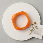 Orange Block Resin Bangle