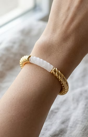 Thin Spiral Acrylic Bangle - White