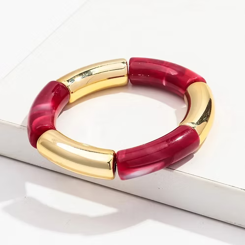 Thick Cherry Gold Acrylic Bangle
