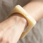 Square Resin Bangle- Offwhite