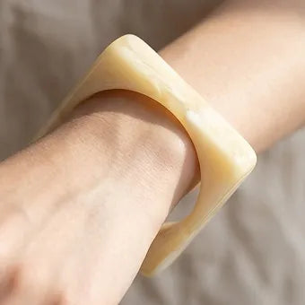 Square Resin Bangle- Offwhite