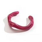 Asymmetrical Wavy Red Resin Bangle