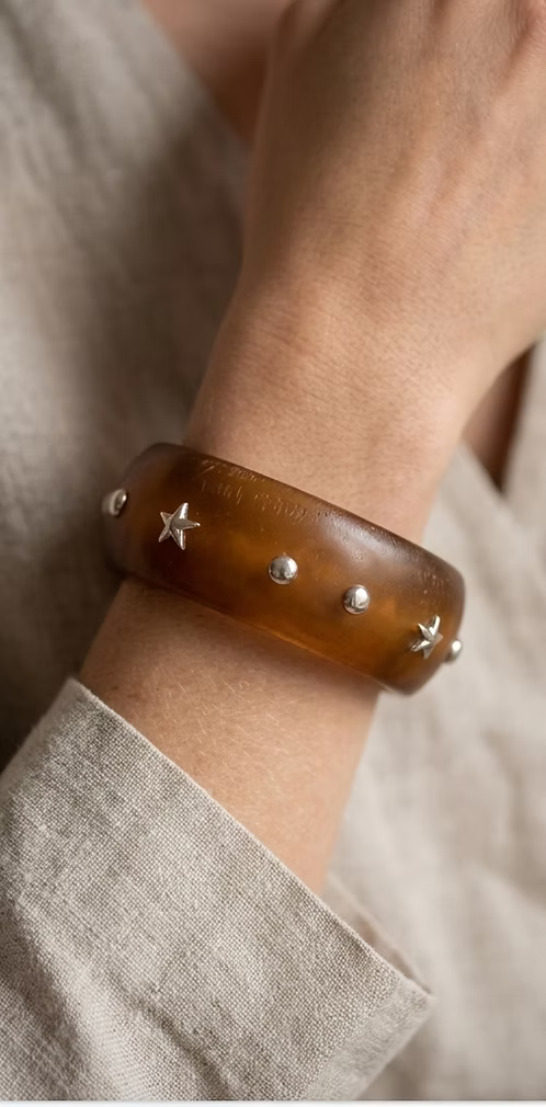 Statement Wooden Bangle - Coffee