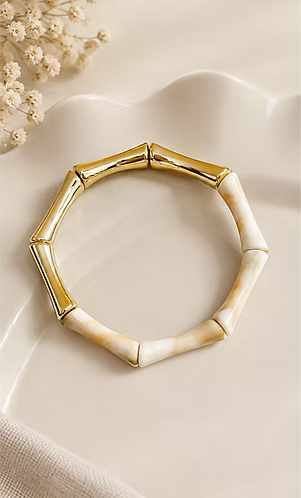 Ivory Octagon Retro Bangle