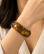 Vintage Block Resin Bangle-Coffee