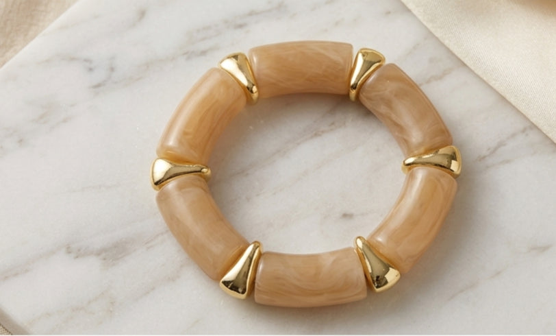 Bohemian Retro Acrylic Bracelet- Champagne