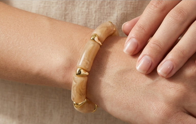 Bohemian Retro Acrylic Bracelet- Champagne