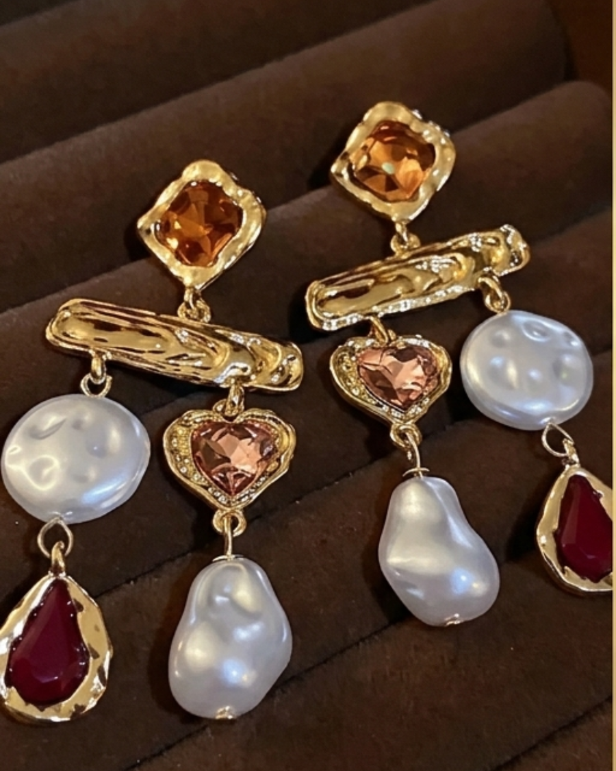 Golden Hour Geometric Drop Earrings